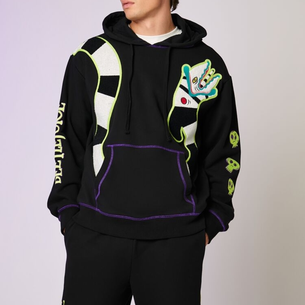 Beetlejuice Beetlejuice Sandworm Chenille Patch Hood Black Graphic